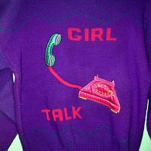80s vintage girl talk “ ugly sweater  “